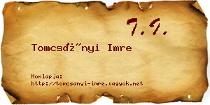 Tomcsányi Imre névjegykártya